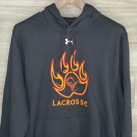 Under Armour Mens Hustle Fleece Hoodie Castle View Lacrosse Sweatshirt Size XL - Picture 3 of 13